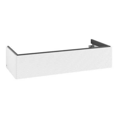 V&B Meuble sous lavabo Antao 118,8x25,6x49,3cm, avec éclairage tiroir, blanc, avec laque