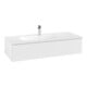 V&B Meuble sous lavabo Antao 118,8x25,6x49,3cm, avec façade, blanc laqué-1