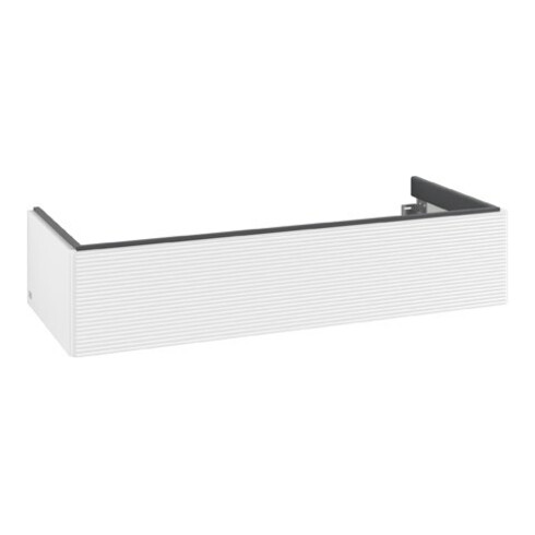 V&B Meuble sous lavabo Antao 118,8x25,6x49,3cm, avec façade, blanc laqué