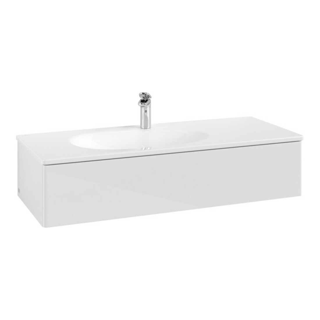 V&B Meuble sous lavabo Antao 118,8x25,6x49,3cm, sans façade, blanc brillant Lac