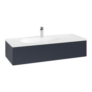 V&B Meuble sous lavabo Antao 118,8x25,6x49,3cm, sans façade, bleu mat avec laque