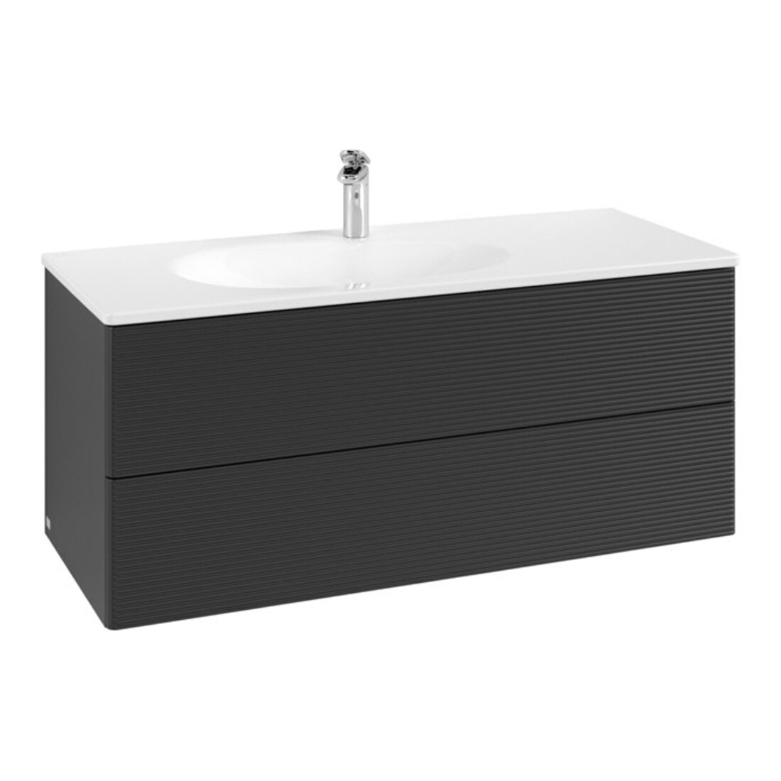 V&B Meuble sous lavabo Antao 118,8x50,4x49,3 cm, avec éclairage, façade bleue laquée
