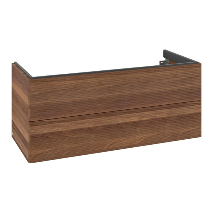 V&B Meuble sous lavabo Antao 118,8x50,4x49,3 cm, avec éclairage, noyer chaud, avec façade