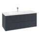V&B Meuble sous lavabo Antao 118,8x50,4x49,3 cm, avec façade, bleu mat avec laque-1
