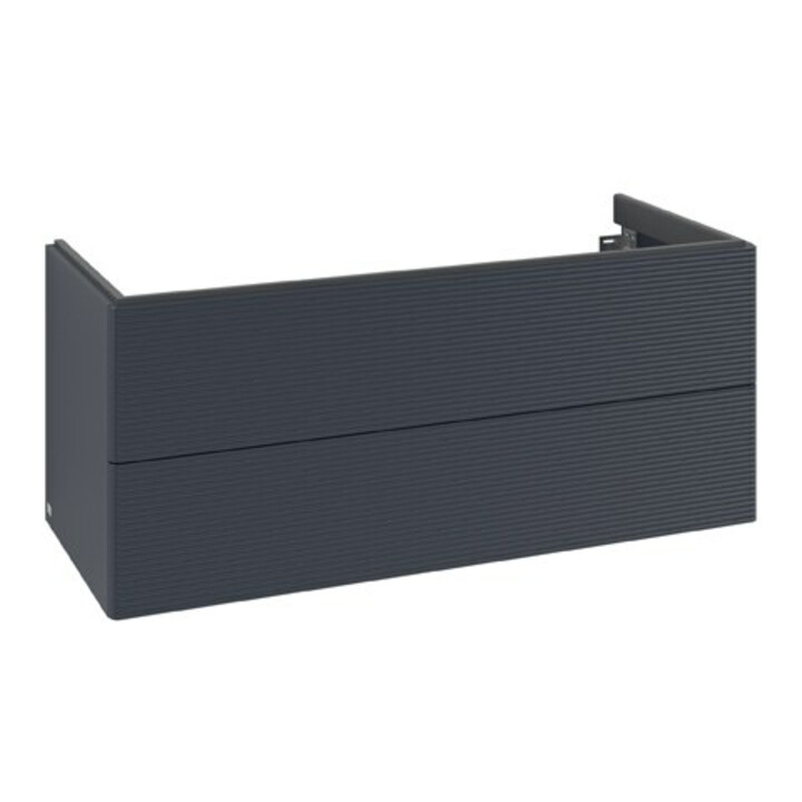 V&B Meuble sous lavabo Antao 118,8x50,4x49,3 cm, avec façade, bleu mat avec laque