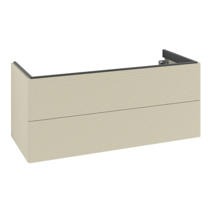V&B Meuble sous-lavabo Antao 118,8x50,4x49,3cm, avec éclairage, face gris mat avec laque