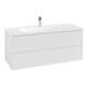 V&B Meuble sous-lavabo Antao 118,8x50,4x49,3cm, avec façade, blanc brillant Lac
