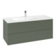 V&B Meuble sous-lavabo Antao 118,8x50,4x49,3cm, sans éclairage, vert feuille avec tiroir-1