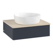 V&B Meuble sous-lavabo Antao 60x19x50 cm, WBP botti., avec façade structurée, bleu mat avec laque