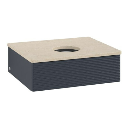 V&B Meuble sous-lavabo Antao 60x19x50 cm, WBP botti., avec façade structurée, bleu mat avec laque