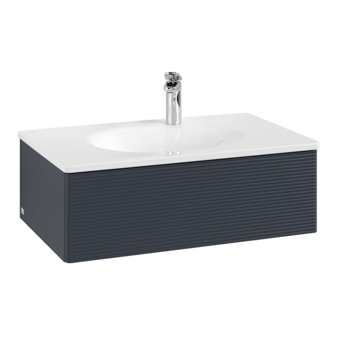 V&B Meuble sous-lavabo Antao 78,8x25,6x49,6 cm, avec éclairage tiroir, avec façade, bleu avec laque