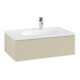 V&B Meuble sous-lavabo Antao 78,8x25,6x49,6 cm, avec éclairage tiroir, façade, gris mat avec laque-1