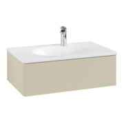 V&B Meuble sous-lavabo Antao 78,8x25,6x49,6 cm, avec éclairage tiroir, façade, gris mat avec laque