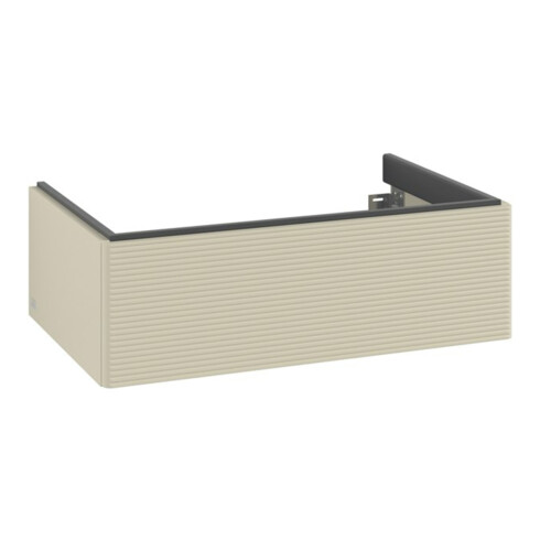 V&B Meuble sous-lavabo Antao 78,8x25,6x49,6 cm, avec éclairage tiroir, façade, gris mat avec laque