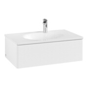 V&B Meuble sous lavabo Antao 78,8x25,6x49,6 cm, avec façade, blanc laqué, avec éclairage tiroir