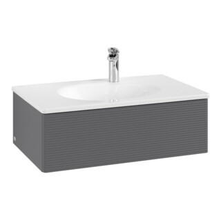 V&B Meuble sous lavabo Antao 78,8x25,6x49,6 cm, avec tiroir, Anthracite laqué