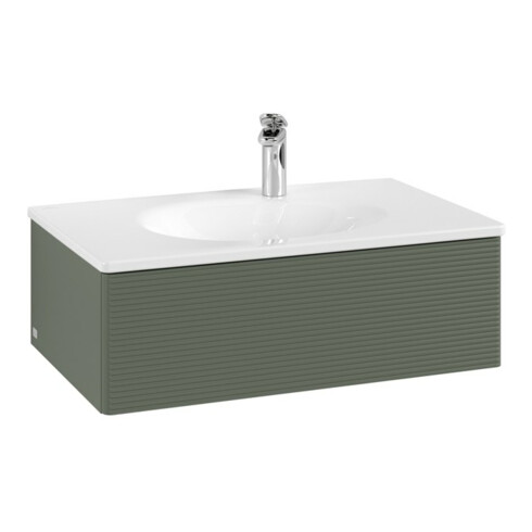 V&B Meuble sous lavabo Antao 78,8x25,6x49,6 cm, vert feuille, laqué
