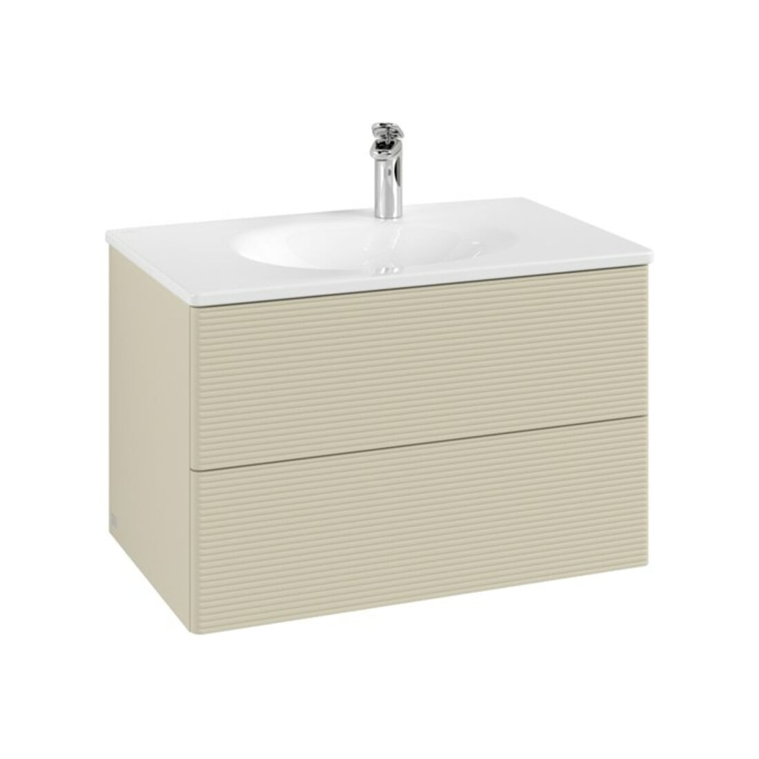 V&B Meuble sous lavabo Antao 78,8x50,4x49,6 cm, avec façade, gris mat, laqué