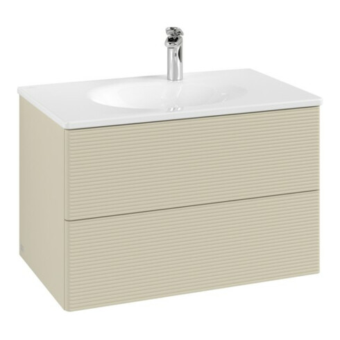 V&B Meuble sous lavabo Antao 78,8x50,4x49,6 cm, avec façade, gris mat, laqué