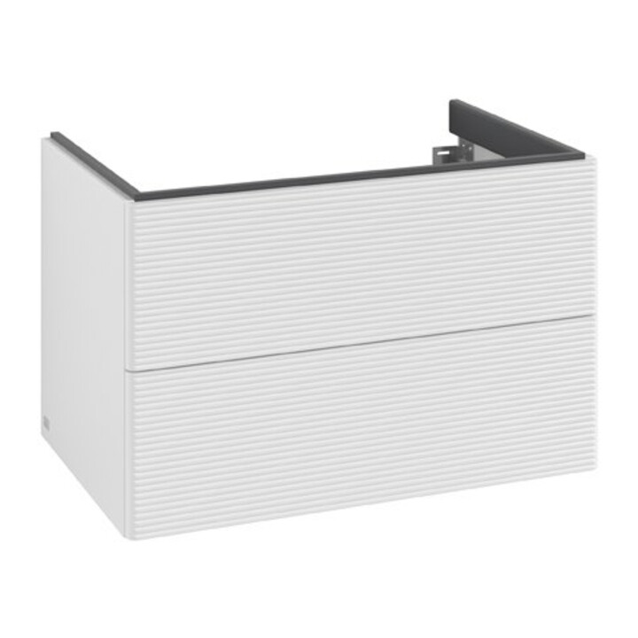 V&B Meuble sous lavabo Antao 78,8x50,4x49,6cm, avec façade, blanc brillant Lac