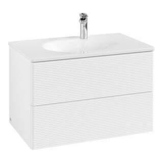 V&B Meuble sous lavabo Antao 78,8x50,4x49,6cm, avec façade, blanc laqué