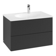 V&B Meuble sous-lavabo Antao 78,8x50,4x49,6cm, avec façade, bleu mat laqué