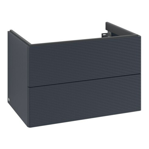 V&B Meuble sous-lavabo Antao 79x50x50 cm, éclairage tiroir, avec structure de façade, bleu mat laqué