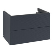 V&B Meuble sous-lavabo Antao 79x50x50 cm, éclairage tiroir, avec structure de façade, bleu mat laqué-3