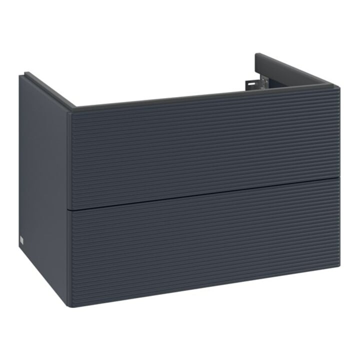 V&B Meuble sous-lavabo Antao 79x50x50 cm, éclairage tiroir, avec structure de façade, bleu mat laqué