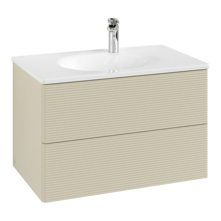 V&B Meuble sous lavabo Antao 79x50x50 cm, éclairage tiroir, avec structure de façade, si Gr m Lac