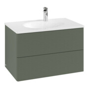 V&B Meuble sous-lavabo Antao 79x50x50 cm, éclairage tiroir, façade structurée, lea gre. m Lac-3