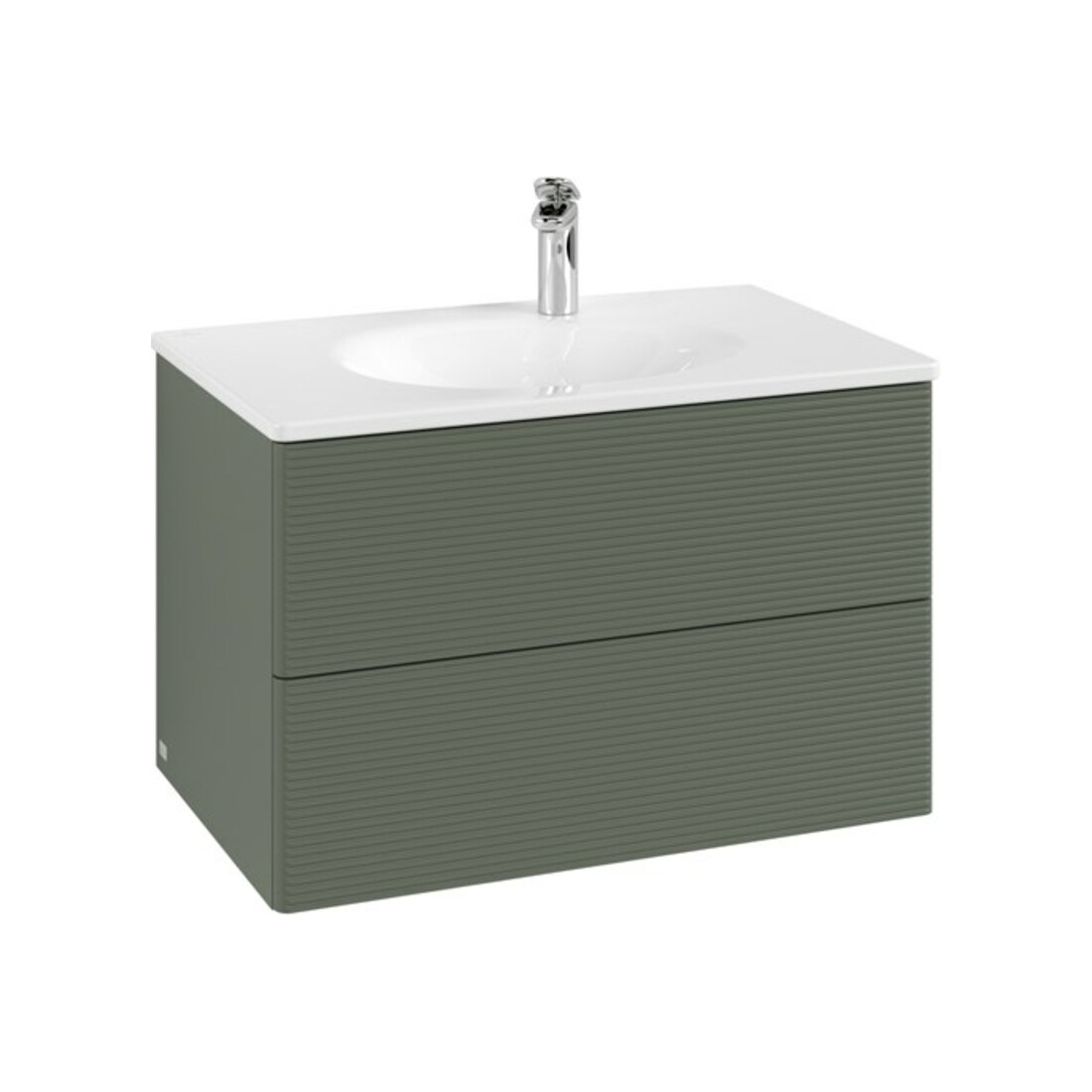 V&B Meuble sous-lavabo Antao 79x50x50 cm, éclairage tiroir, façade structurée, lea gre. m Lac