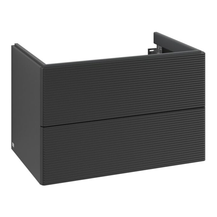 V&B Meuble sous-lavabo Antao 79x50x50cm, éclairage tiroir, structure de façade, bleu mat laqué
