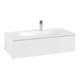 V&B Meuble sous-lavabo Antao 98,8x25,6x49,3 cm, avec éclairage tiroir, façade laquée blanche-1