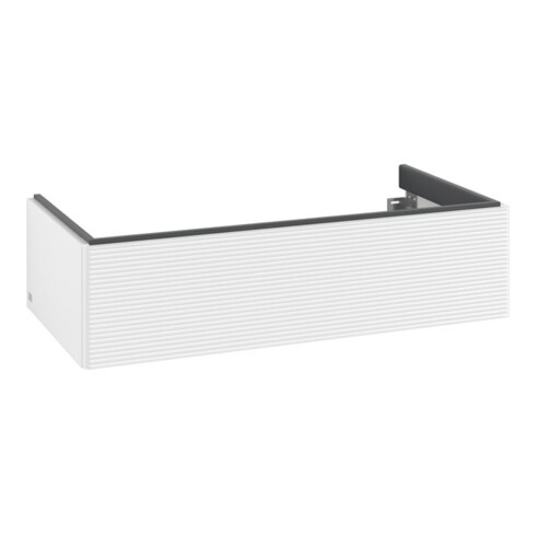 V&B Meuble sous-lavabo Antao 98,8x25,6x49,3 cm, avec éclairage tiroir, façade laquée blanche