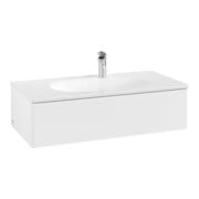 V&B Meuble sous lavabo Antao 98,8x25,6x49,3 cm, avec façade, blanc laqué-3