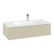 V&B Meuble sous lavabo Antao 98,8x25,6x49,3 cm, avec façade, gris mat avec laque-4