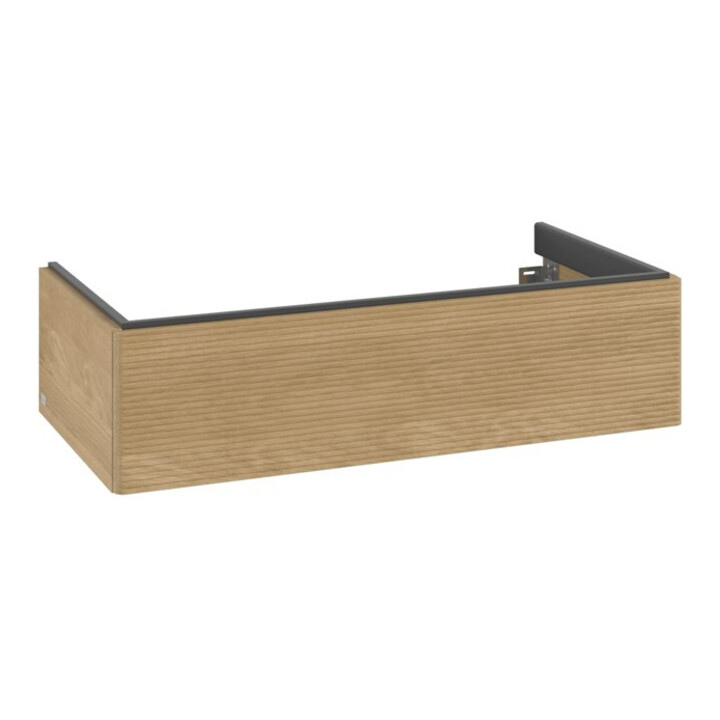 V&B Meuble sous-lavabo Antao 98,8x25,6x49,3cm, avec éclairage, chêne miel, avec façade
