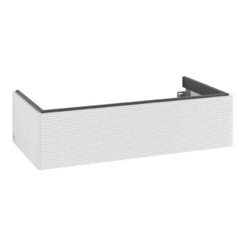 V&B Meuble sous-lavabo Antao 98,8x25,6x49,3cm, avec façade, blanc brillant Lac