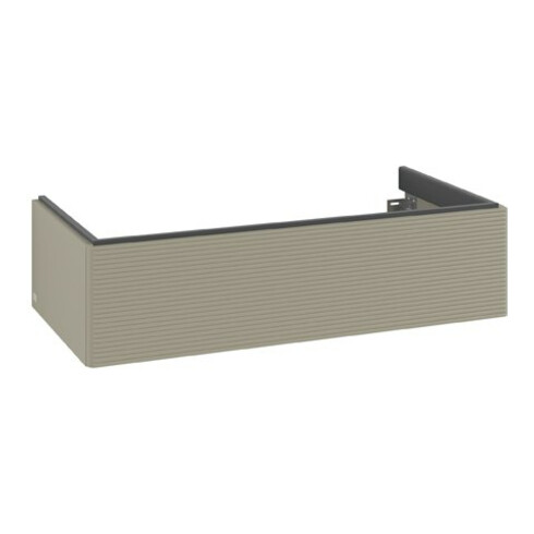 V&B Meuble sous-lavabo Antao 98,8x25,6x49,3cm, avec façade, gris mat avec laque