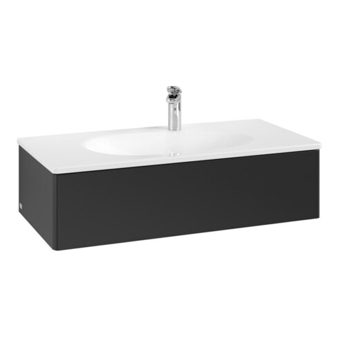 V&B Meuble sous-lavabo Antao 98,8x25,6x49,3cm, sans façade, bleu mat lacqué