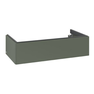 V&B Meuble sous lavabo Antao 98,8x25,6x49,3cm, sans robinet, vert feuille, mat laqué