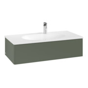 V&B Meuble sous lavabo Antao 98,8x25,6x49,3cm, sans robinet, vert feuille, mat laqué-3