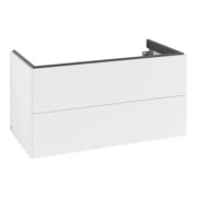 V&B Meuble sous lavabo Antao 98,8x50,4x49,6 cm, avec éclairage tiroir, façade, blanc laqué