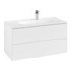 V&B Meuble sous lavabo Antao 98,8x50,4x49,6 cm, avec façade, blanc laqué-1