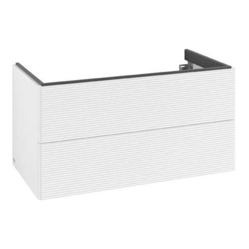 V&B Meuble sous lavabo Antao 98,8x50,4x49,6 cm, avec façade, blanc laqué
