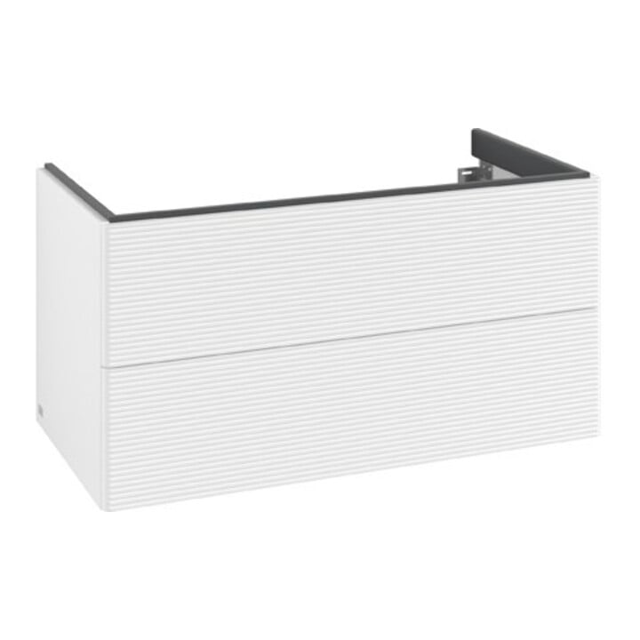 V&B Meuble sous lavabo Antao 98,8x50,4x49,6 cm, avec façade, blanc laqué
