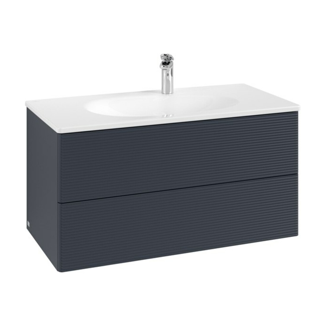 V&B Meuble sous-lavabo Antao 98,8x50,4x49,6cm, avec éclairage tiroir, avec façade, avec laque bleue