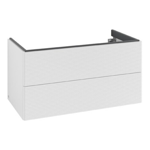 V&B Meuble sous lavabo Antao 98,8x50,4x49,6cm, avec façade, blanc brillant Lac