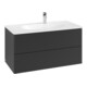 V&B Meuble sous-lavabo Antao 98,8x50,4x49,6cm, avec façade, bleu mat laqué-1